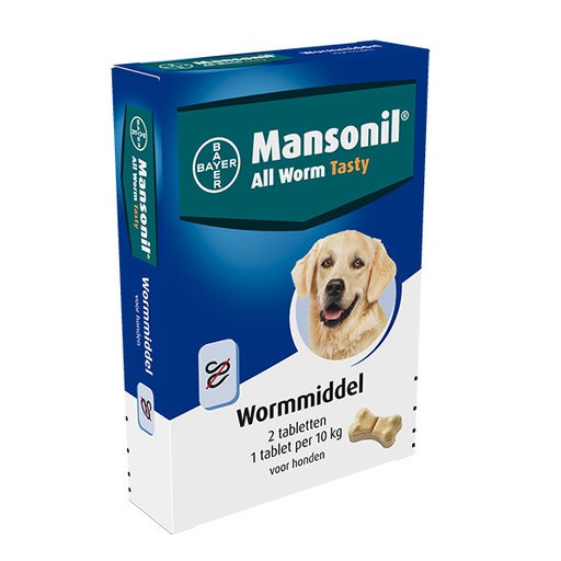 [D04214] Mansonil All Worm Dog (2 tabletten)