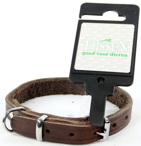 [L54420] Halsband Vetleer Bruin (12 mm / 35 cm)