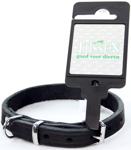 [L54419] Halsband Vetleer Zwart (12 mm / 35 cm)