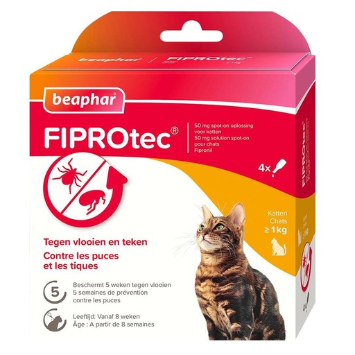 [BP15490] Beaphar FiproTec Cat 3+1 Pipet 4 pip.