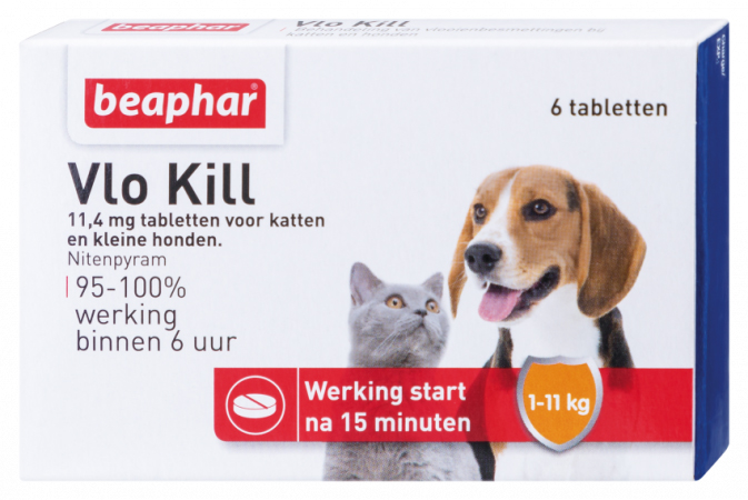 Vlo Kill kat en hond tot 11 kg 6 tab.
