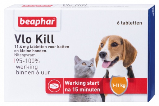 [BP22647] Vlo Kill kat en hond tot 11 kg 6 tab.