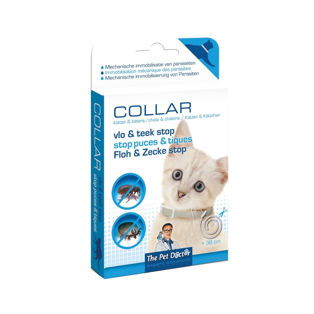 Pet Doctor Vlo & Teek Stop Halsband Kat 38 cm 1 st.