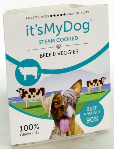 [IMD45402] it's My Dog Steam Cooked Beef & Veggies 7 x 395 gr.