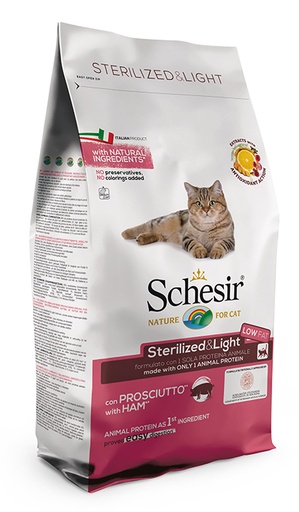 [AG10749] Schesir Cat Dry Sterilized Ham 1,5 kg.