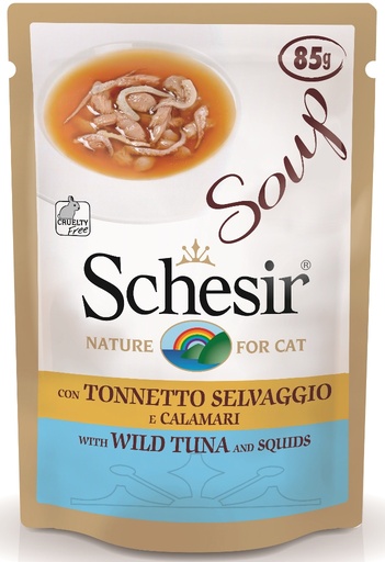 [AG14673] Schesir Cat Soup Wild Tuna and Squids 20 x 85 gr.