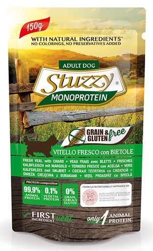 [AG18405] Stuzzy Dog Grain Free MoPr Veal & Chard 12 x 150 gr.