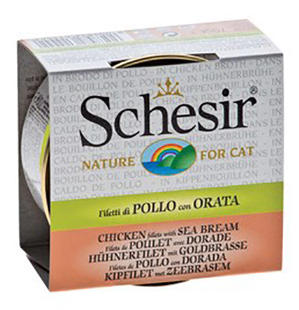 [AG61544] Schesir Cat Broth Chicken & Sea Bream 14 x 70 gr.