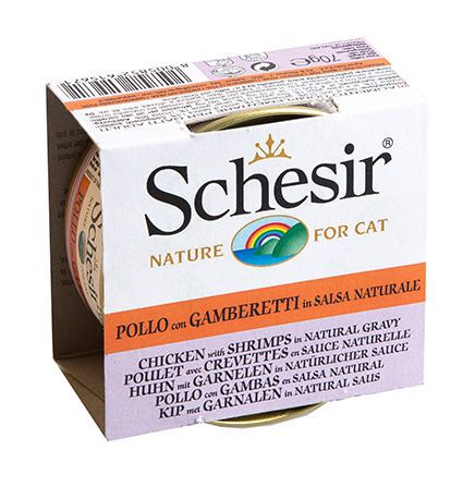 [AG61567] Schesir Cat Broth Nat. Chicken & Shrimps 14 x 70 gr.