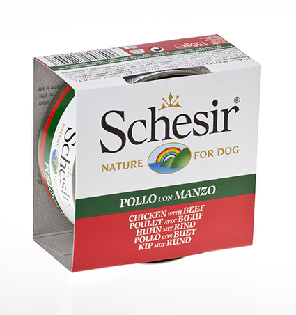 [AG71254] Schesir Dog Jelly Chicken Fillets & Beef 10 x 150 gr.