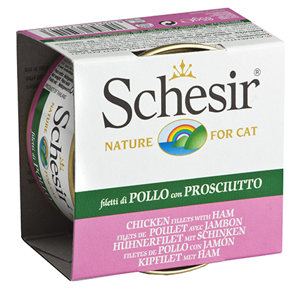 [AG75014] Schesir Cat Jelly Chicken Fillets & Ham 14 x 85 gr.