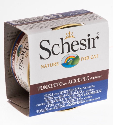 [AG75052] Schesir Cat Nat. Brine Rice Tuna & Whitebait 14 x 85 gr.