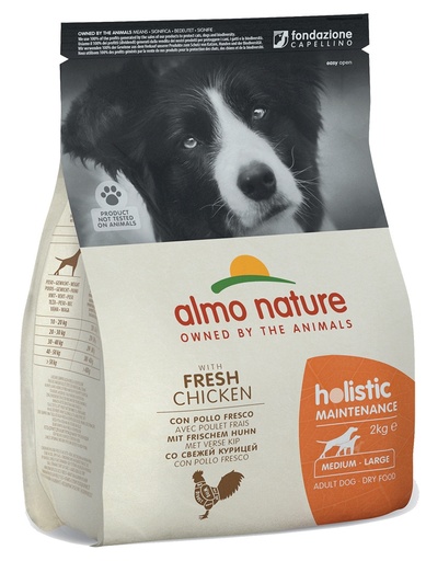 [AL0734] Almo Nature Holistic Dog M Kip & Rijst 2 kg.