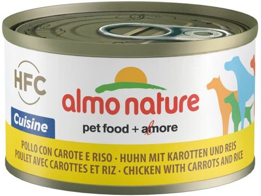 [AL5571] Almo Nature Dog HFC Cuisine Kip Worteltjes Rijst 24 x 95 gr.
