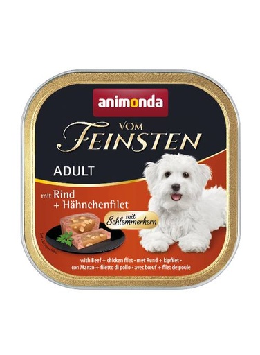 [AM82301] Feinsten Dog Adult Rund+Kipfilet 22 x 150 gr.
