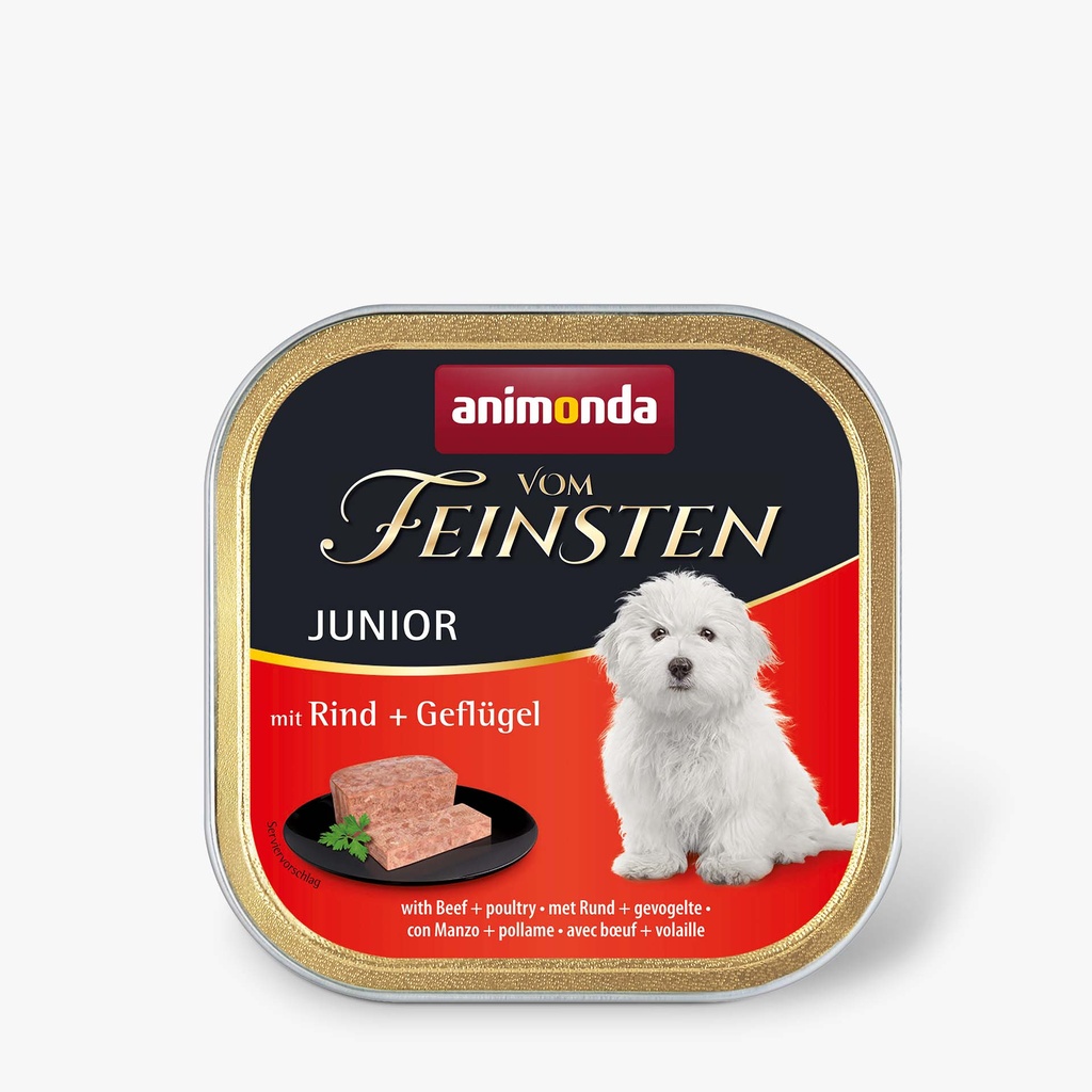 Feinsten Dog Junior Rund + Gevogelte 22 x 150 gr.