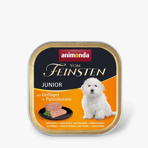 [AM82621] Feinsten Dog Junior Gev.+ Kalkoenhart 22 x 150 gr.