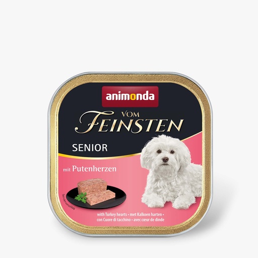 [AM82662] Feinsten Dog Senior Kalkoenhart 22 x 150 gr.