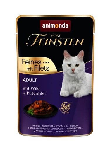 [AM83064] Feinsten Pouch Wild+Kalkoenfilet (18 x 85 gr.)