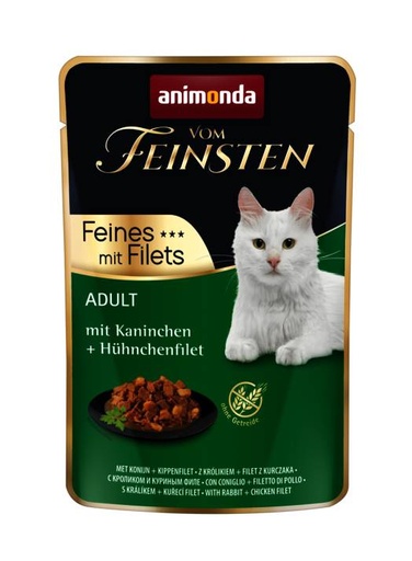 [AM83065] Feinsten Pouch Konijn+Kipfilet (18 x 85 gr.)