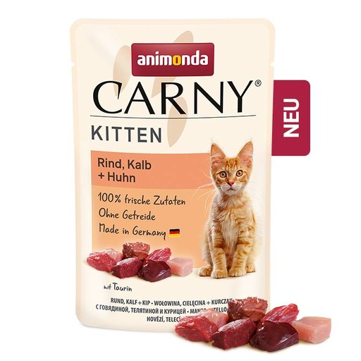[AM83076] Carny Pouch Kitten Rund/Kalf & Kip (12 x 85 gr.)