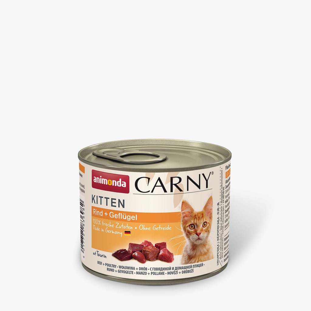 Carny Kitten Gevogelte+Rund 12 x 200 gr.