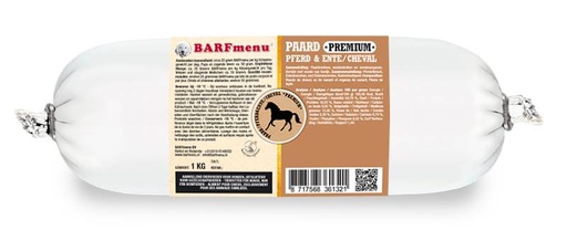[BM36132] BARFmenu Hond Premium Paard 10 x 1 kg.