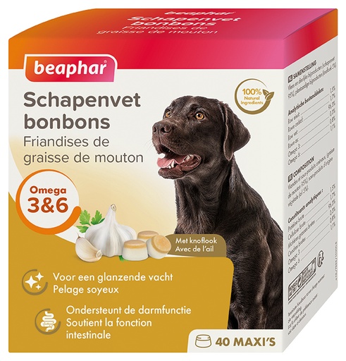 [BP10200] Schapenvet Bonbons+Knoflook 245 gr.