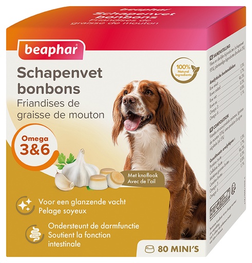 [BP61021] Schapenvet Bonbons+Mini Knoflook 245 gr.