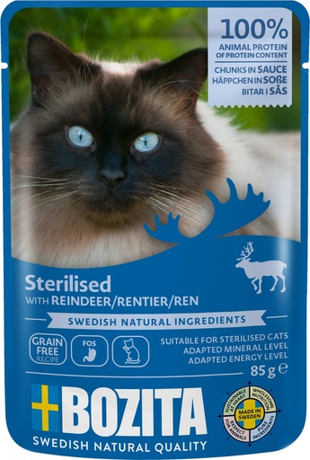 [BZ3645] Bozita Feline Pouch Indoor Rendier in sauce 12 x 85 gr.