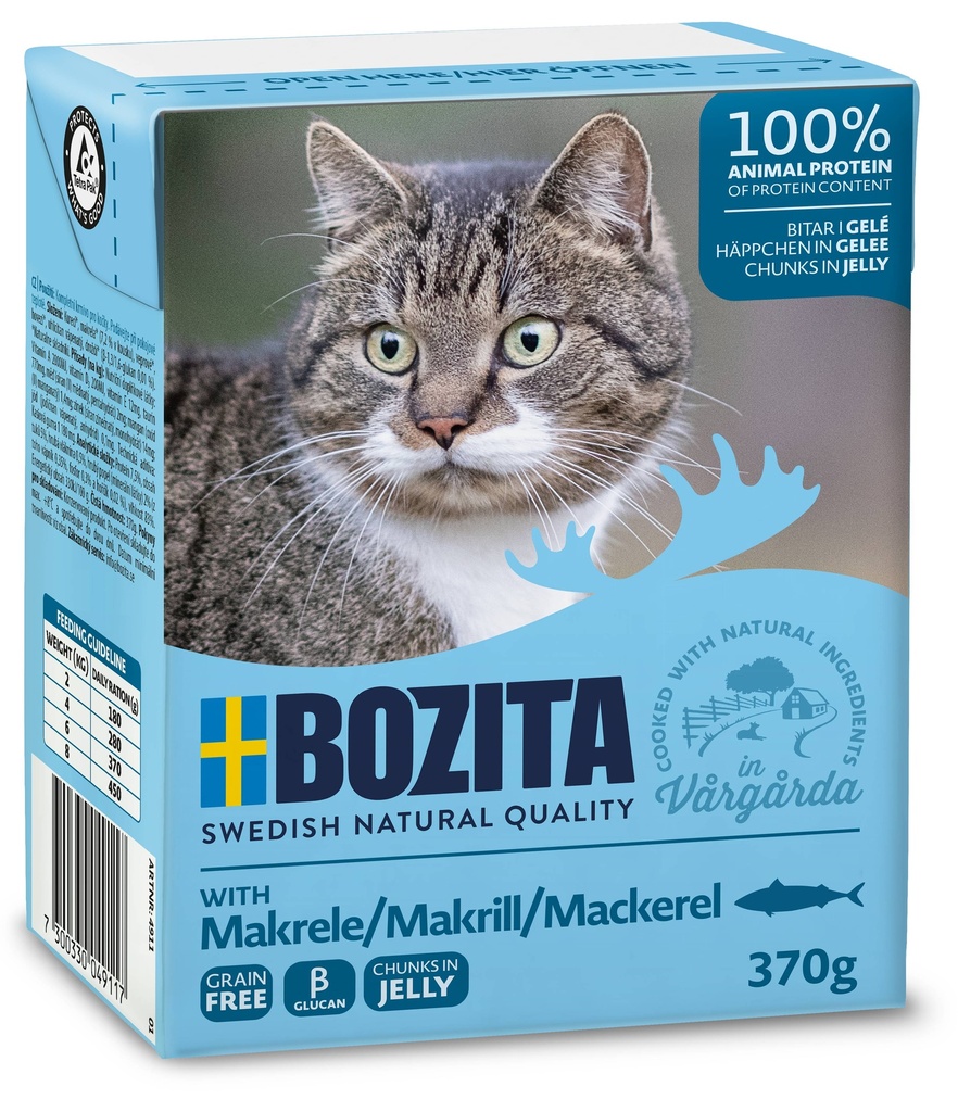 Bozita Tetra Feline Makreel hapjes in gelei 6 x 370 gr.