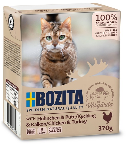 [BZ64934] Bozita Tetra Feline Kip & Kalkoen chunks in sauce 6 x 370 gr.