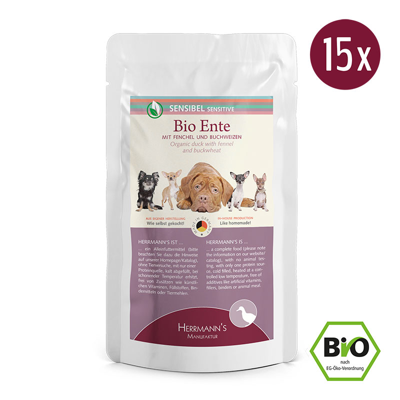 Herrmanns BIO Sensitive Eend QS 14 x 150 gr.