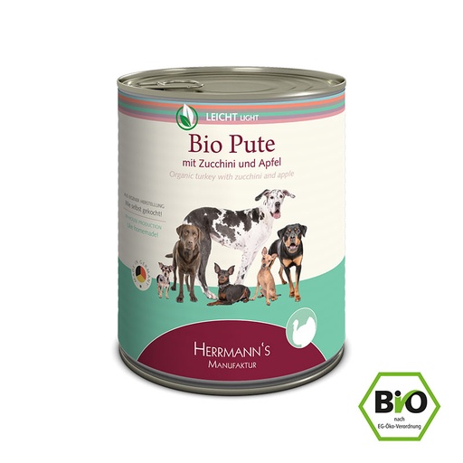 [CP00826] Herrmanns BIO Light Kalkoen Blik 6 x 800 gr.
