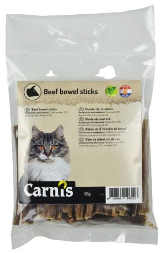 [CS54621] Carnis Kat Sticks Runderdarm 5 x 50 gr.