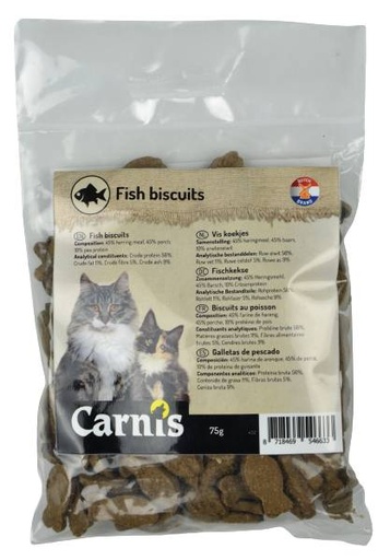 [CS54663] Carnis Kat Vis Koekjes (5 x 75 gr.)