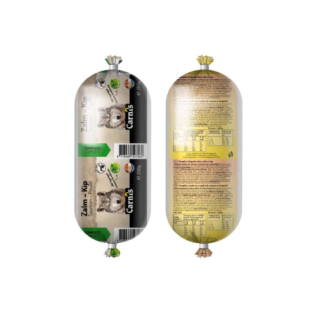Carnis Vers Vlees Zalm/Kip 10 x 1 kg.