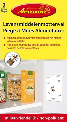 [DN0062] Mottenval Aeroxon Levensmiddelenmotten 2 st.