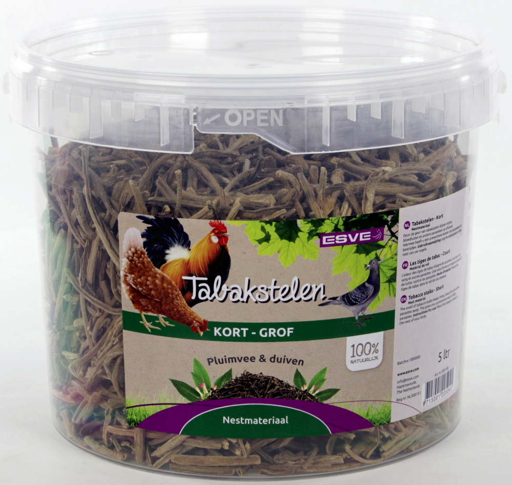 Tabakstelen Emmer kort grof 5 ltr.