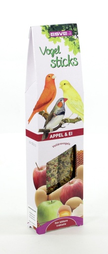 [E30135] Vogelsticks Kanarie Appel en Ei 2 st.