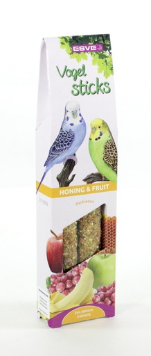 [E30140] Vogelsticks Parkiet Honing en Fruit 2 st.