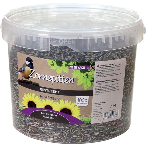 [E427201] Zonnepitten Gestreept emmer ESVE 2 kg.