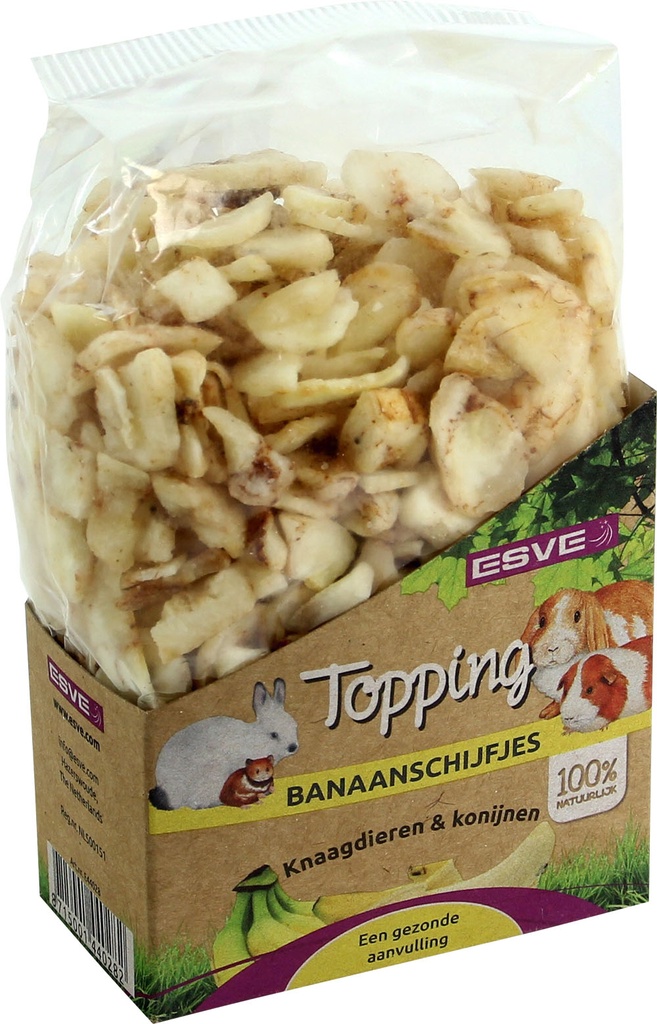 Topping Banaanschijfjes Knaagdier 125 gr.