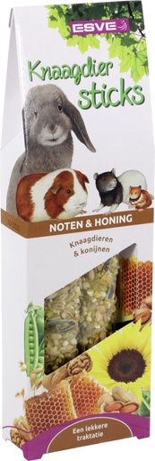 [E44040] Knaagdiersticks Noten en Honing 2 st.