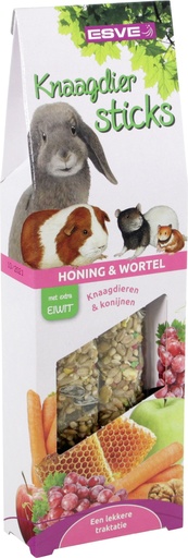 [E44046] Knaagdiersticks Honing en Wortel 2 st.