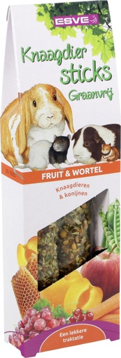 [E44048] Knaagdiersticks Fruit en Wortel Graanvrij 2 st.