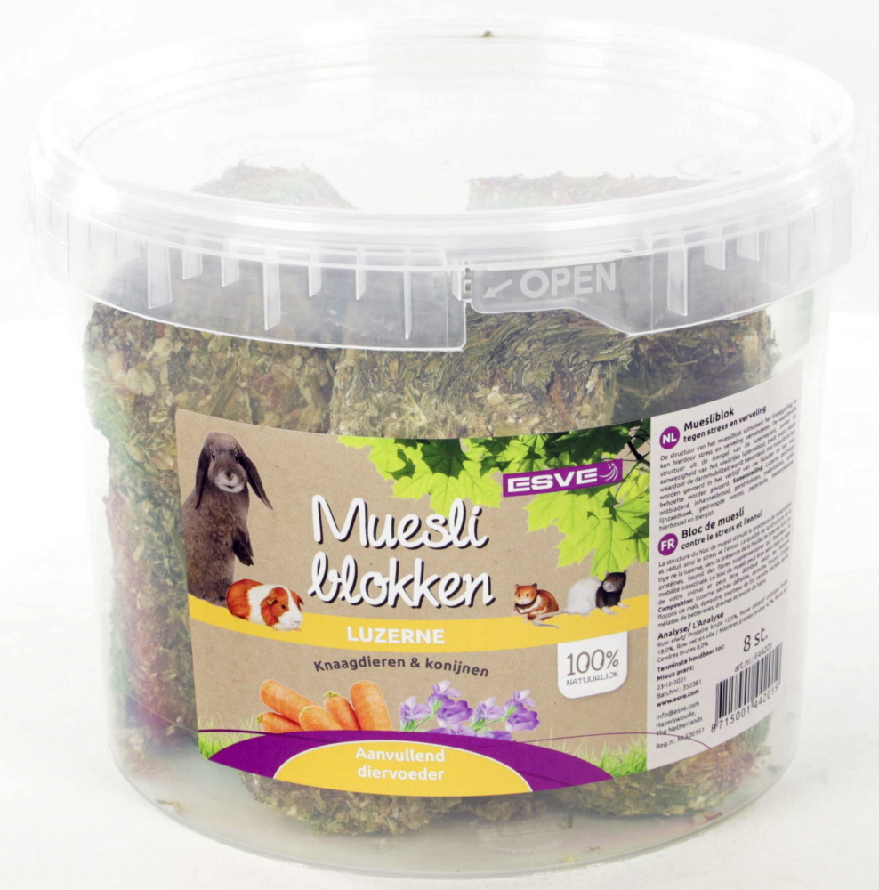 Muesliblok Knaagdieren Emmer 8 st.