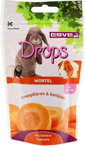 [E804004] Knaagdier Drops Wortel 75 gr.
