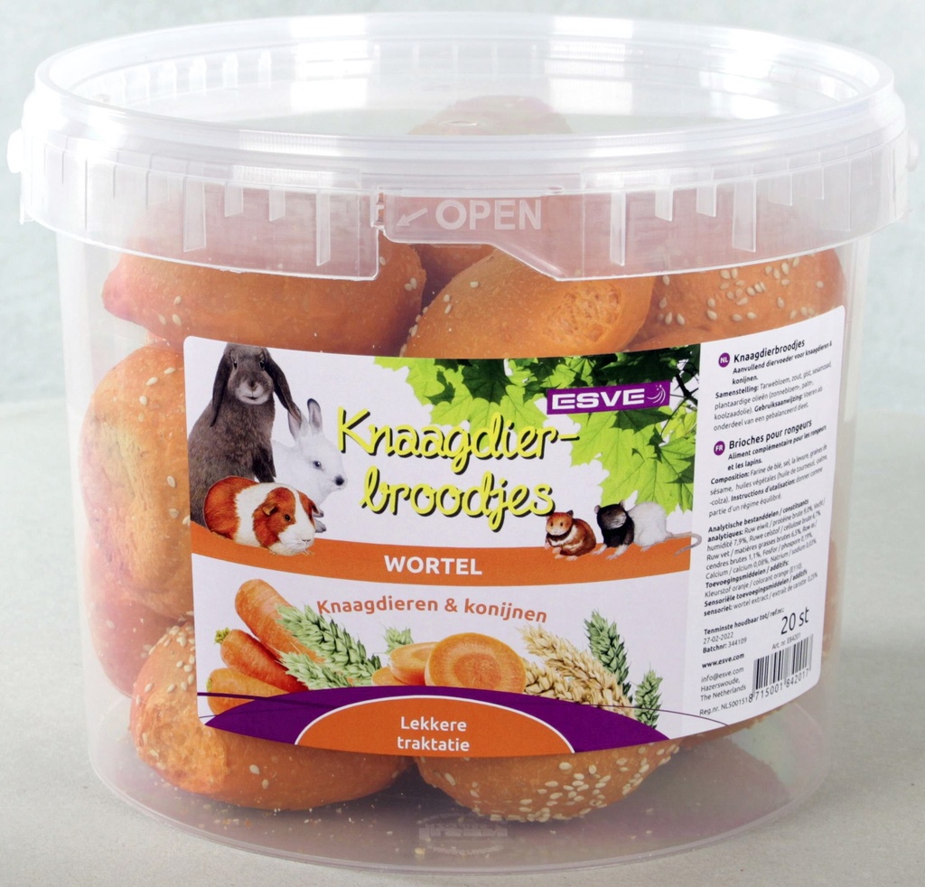 ESVE Knaagdierbroodjes Wo-Bo s Emmer 20 x 1 st.