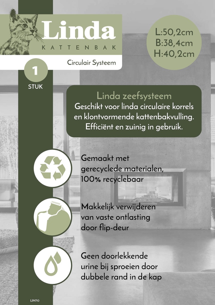 Folder Linda Kattenbak Systeem 4 x 1 st.